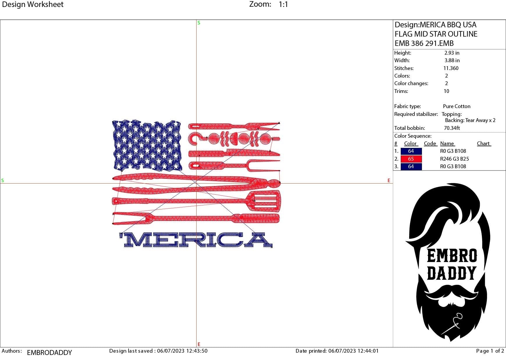 Machine Embroidery files, 'merica, American Barbecue, BBQ, grill, DST, PES, xxx, hus, dst & more