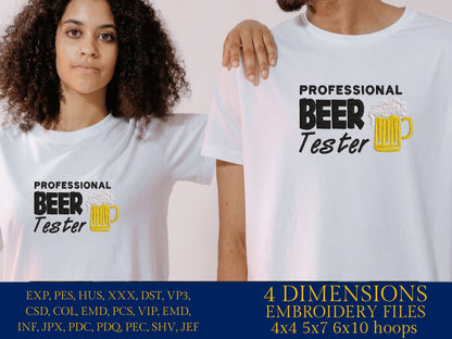 Machine Embroidery files, professional beer tester , DST, PES, xxx, hus & more