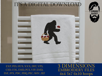 Machine Embroidery files, Bigfoot mushroom, Bigfoot pes, Big Foot, Yeti, Sasquatch PES, xxx, hus & more