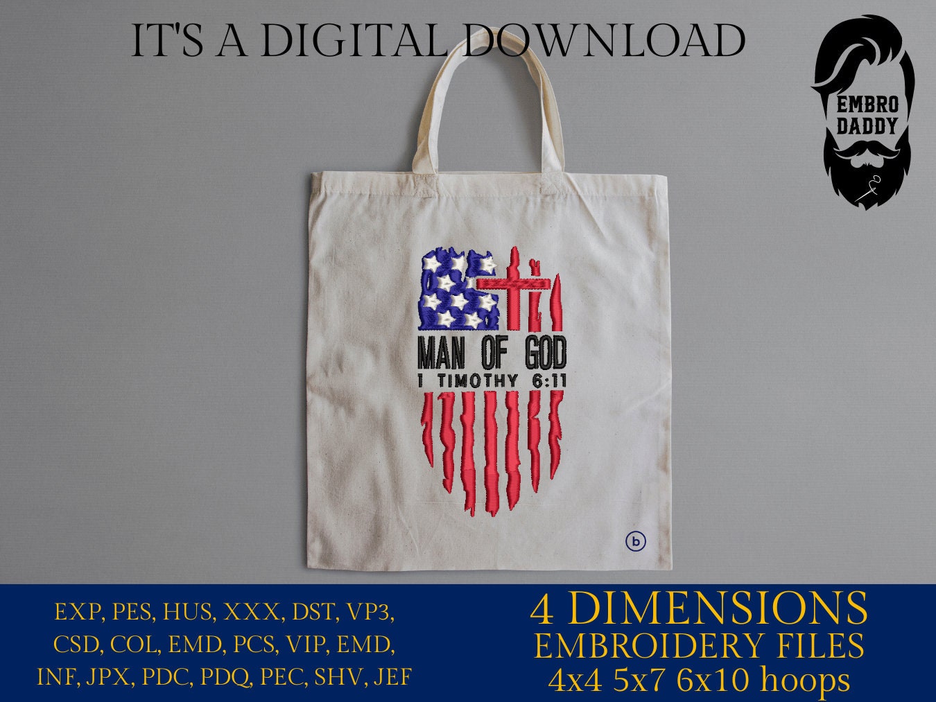 Machine Embroidery files, USA flag, Man Of God, PES, DST, xxx, hus & more