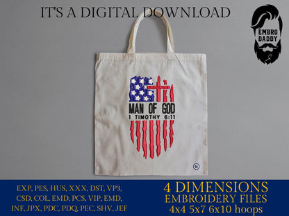 Machine Embroidery files, USA flag, Man Of God, PES, DST, xxx, hus & more