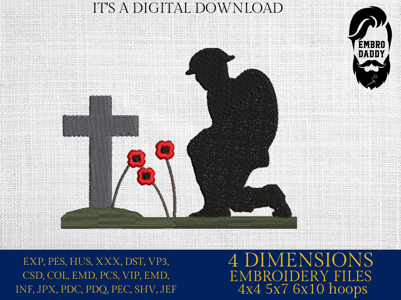 Machine Embroidery files, Remembrance day, PES, xxx, hus & more, embroidery files