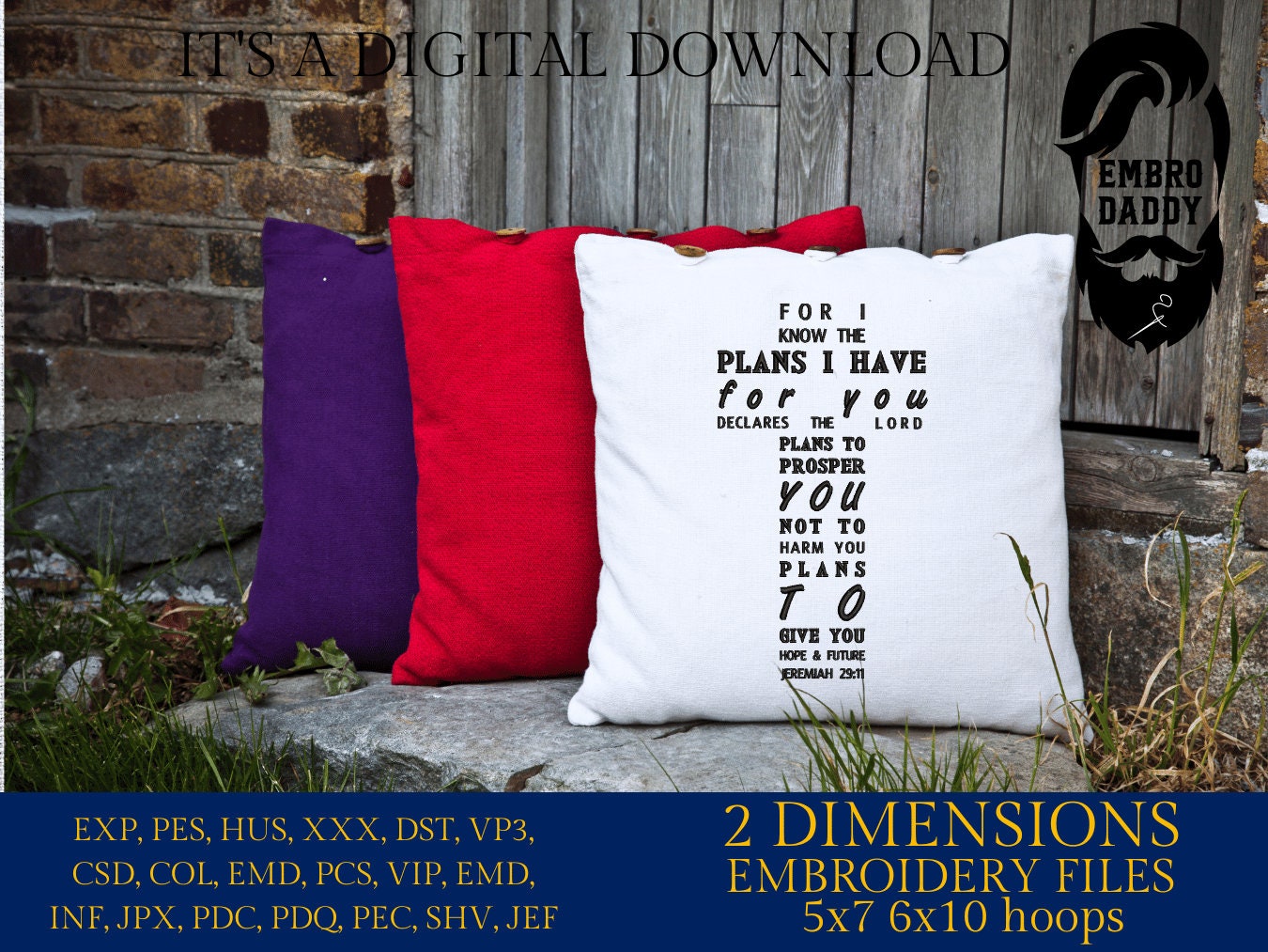 Machine Embroidery files, for I know plans I have, Jeremiah, PES, xxx, hus & more