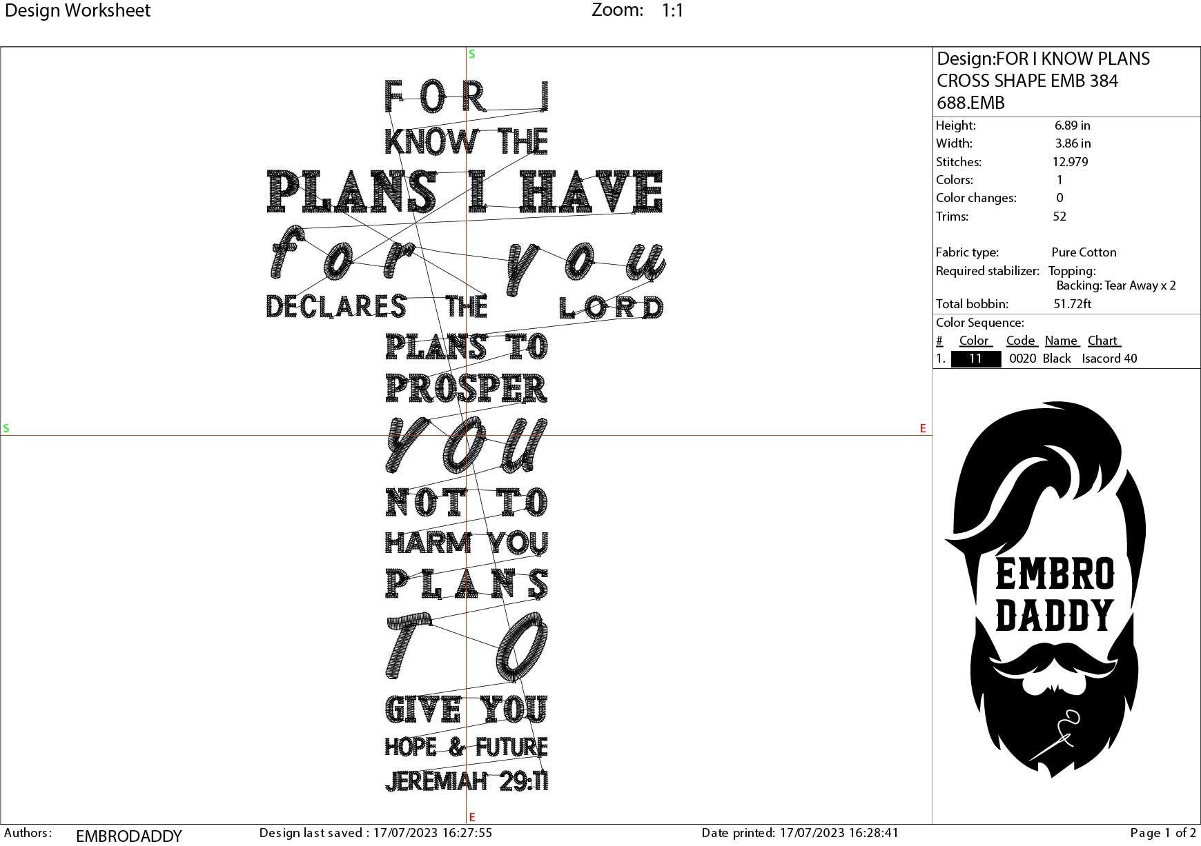 Machine Embroidery files, for I know plans I have, Jeremiah, PES, xxx, hus & more