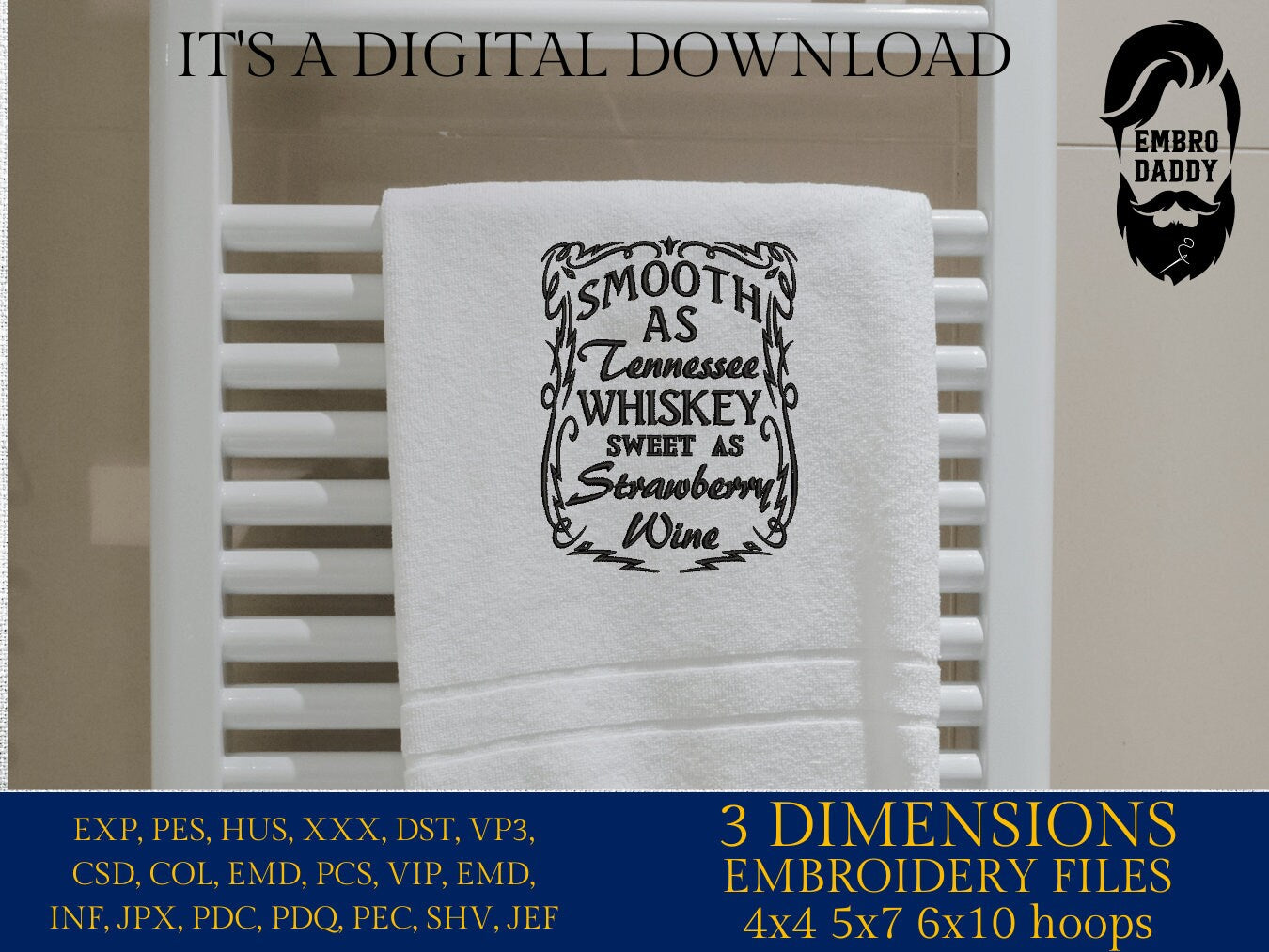 Machine Embroidery files, Smoth as Tennessee, PES, DST, xxx, hus & more