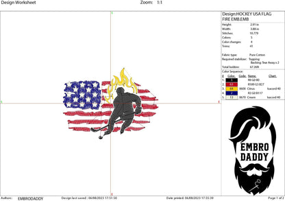 Machine Embroidery files, USA flag, hockey player, PES, DST, xxx, hus & more