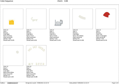 Machine Embroidery files, ho ho ho hold my beer, PES, DST, xxx, hus and more