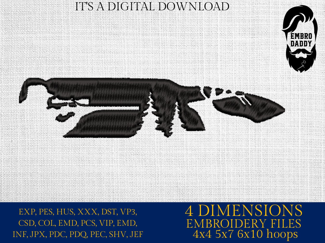 Machine Embroidery files, Hunter buck bullet, PES, xxx, hus & more
