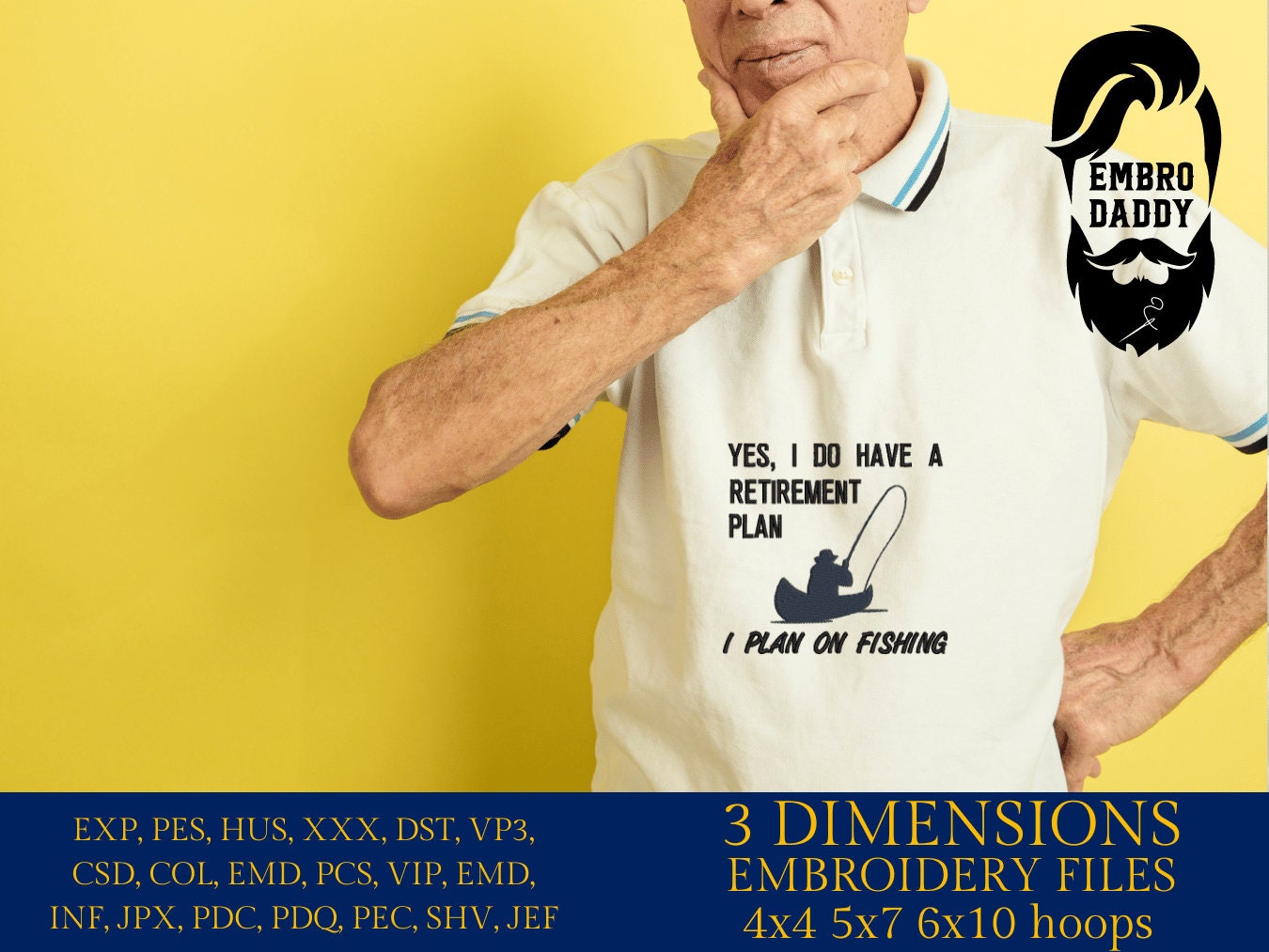 Machine Embroidery files, I plan on fishing, PES, DST, hus & more