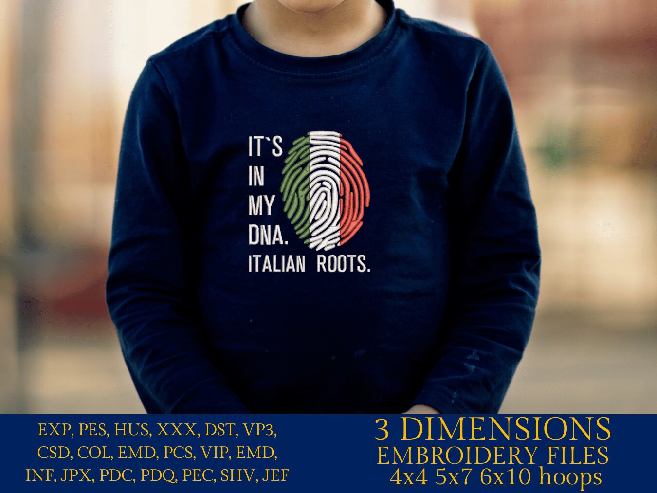 Machine Embroidery files, It's in my DNA Italian Roots, PES, DST, xxx, hus & more, Family reunion