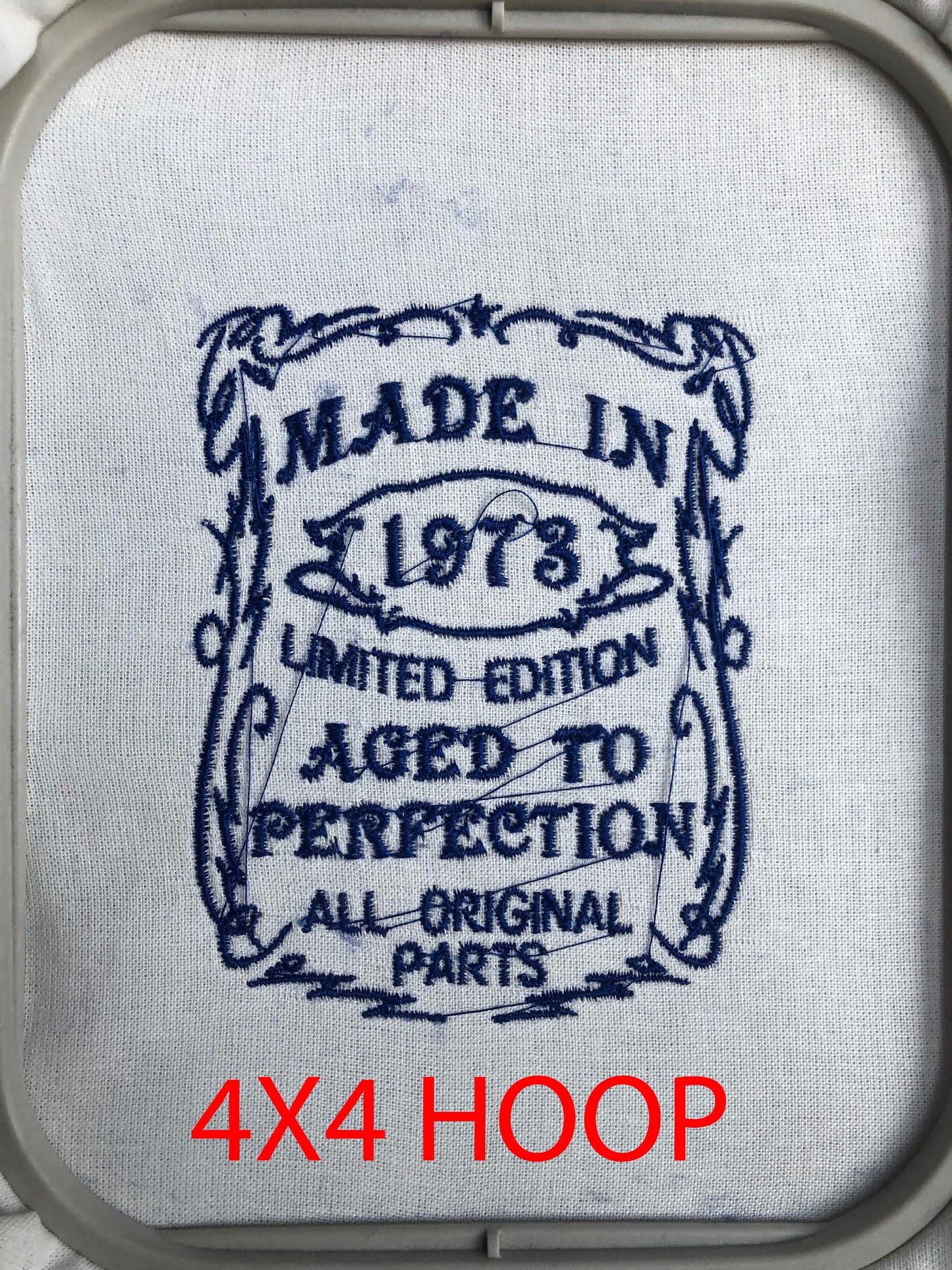 Machine Embroidery files, made in 1975 aged to perfection pes, birthday funny embroidery files, gift idea PES, DST, xxx, hus & more