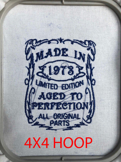Machine Embroidery files, made in 1956 aged to perfection pes, birthday funny embroidery files, gift idea PES, DST, xxx, hus & more