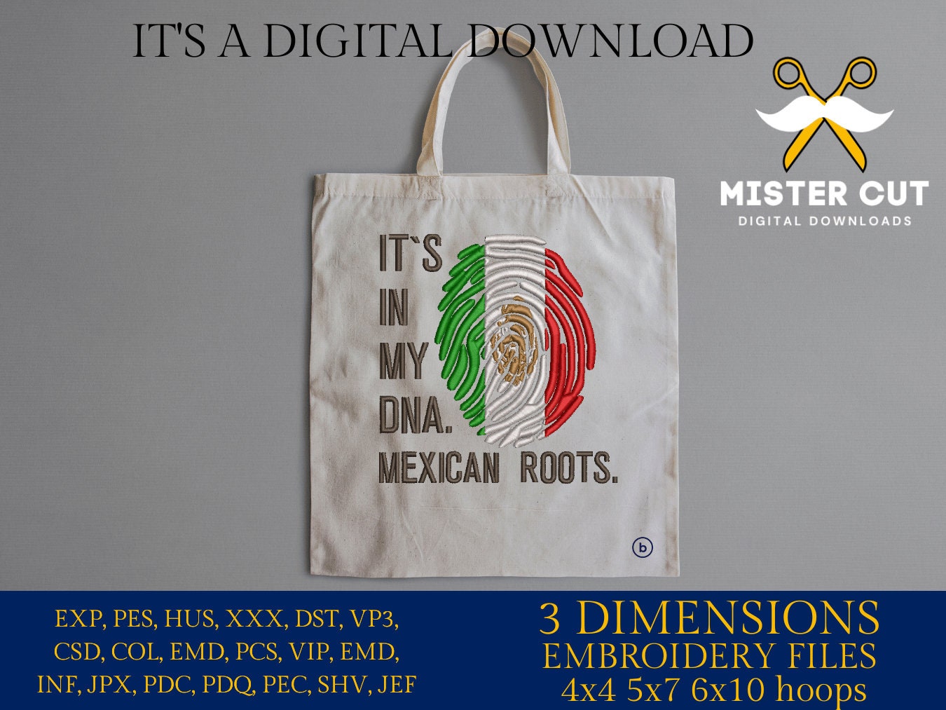Machine Embroidery files, It's in my DNA Mexican Roots, PES, DST, xxx, hus & more, Family reunion