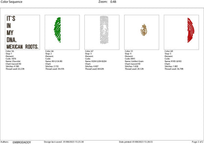 Machine Embroidery files, It's in my DNA Mexican Roots, PES, DST, xxx, hus & more, Family reunion