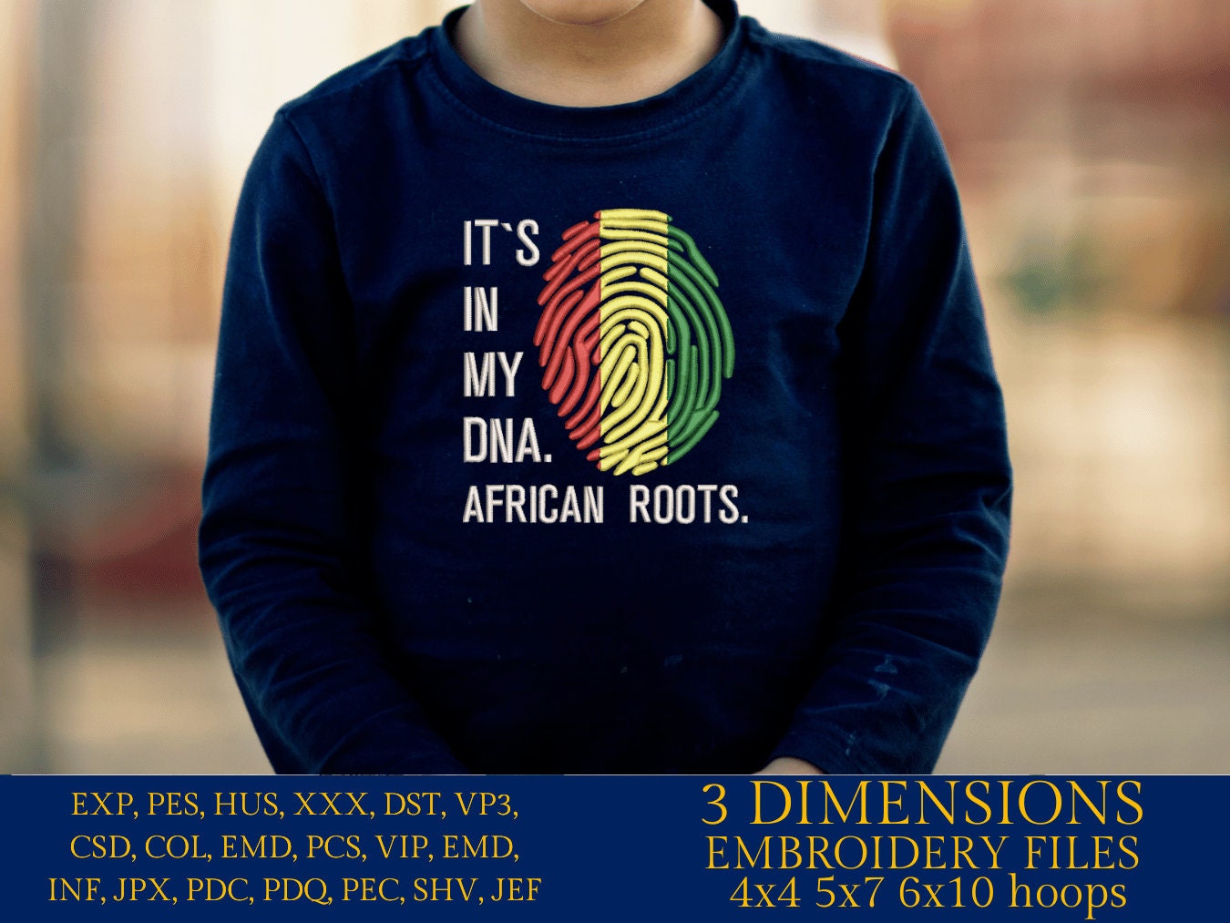 Machine Embroidery files, It's in my DNA African Roots, PES, DST, xxx, hus & more, Family reunion