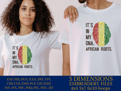 Machine Embroidery files, It's in my DNA African Roots, PES, DST, xxx, hus & more, Family reunion
