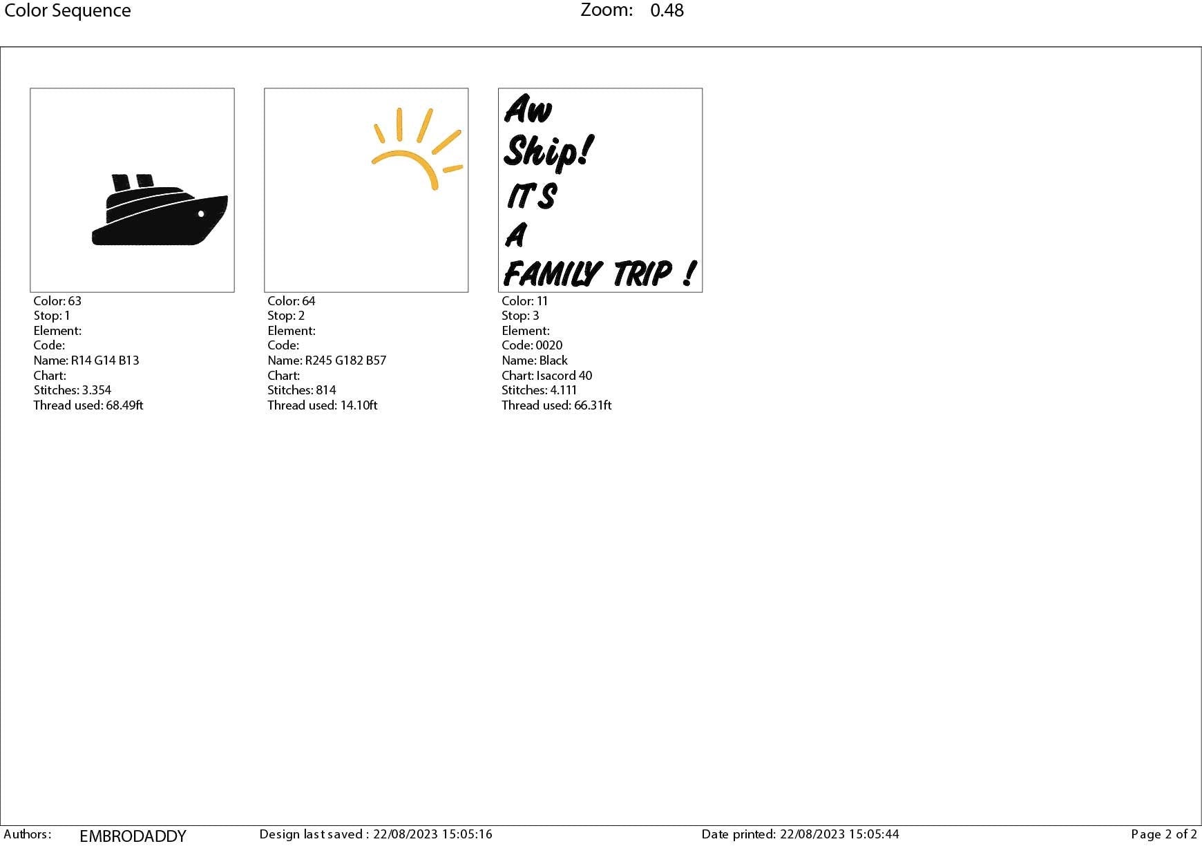 Machine Embroidery files, aw ship it's a family trip, DST, PES, xxx, hus & more