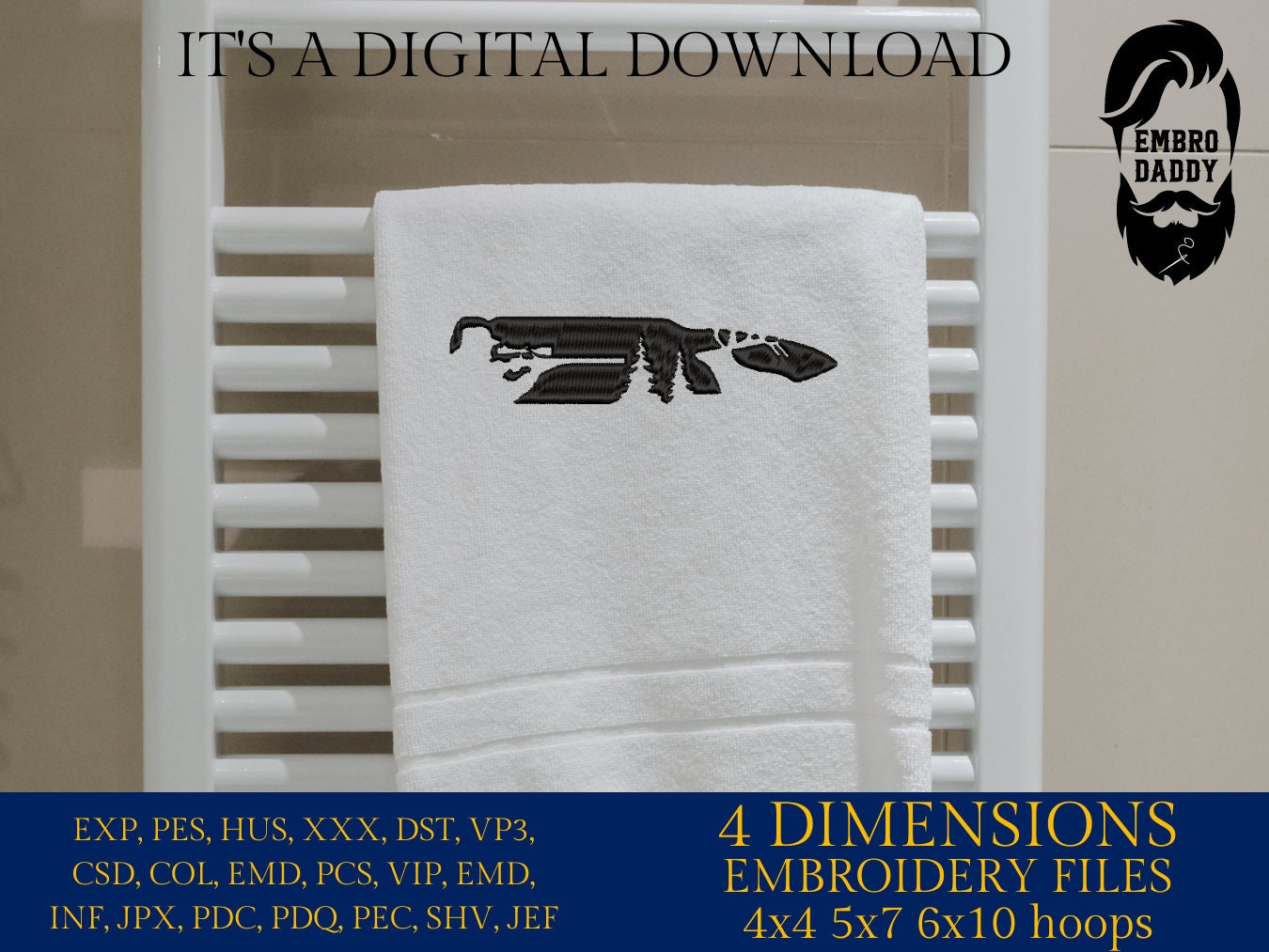 Machine Embroidery files, Hunter buck bullet, PES, xxx, hus & more