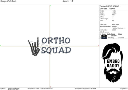 Machine Embroidery files, Ortho squad, PES, DST, xxx, hus & more