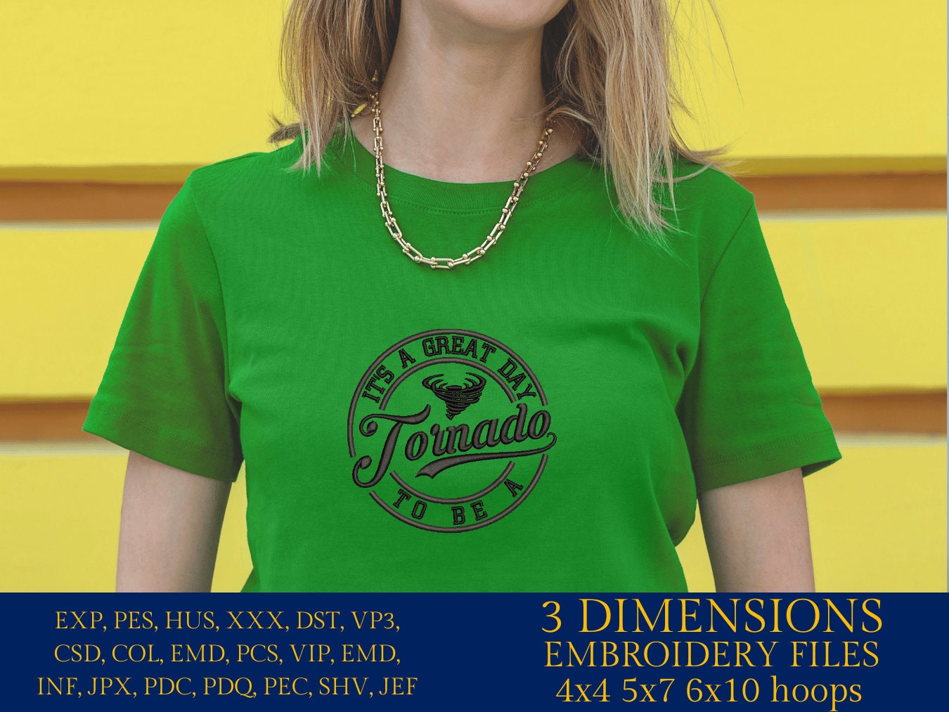 Machine Embroidery files, It's a Great Day To Be A Tornado, PES, xxx, hus & more, embroidery files