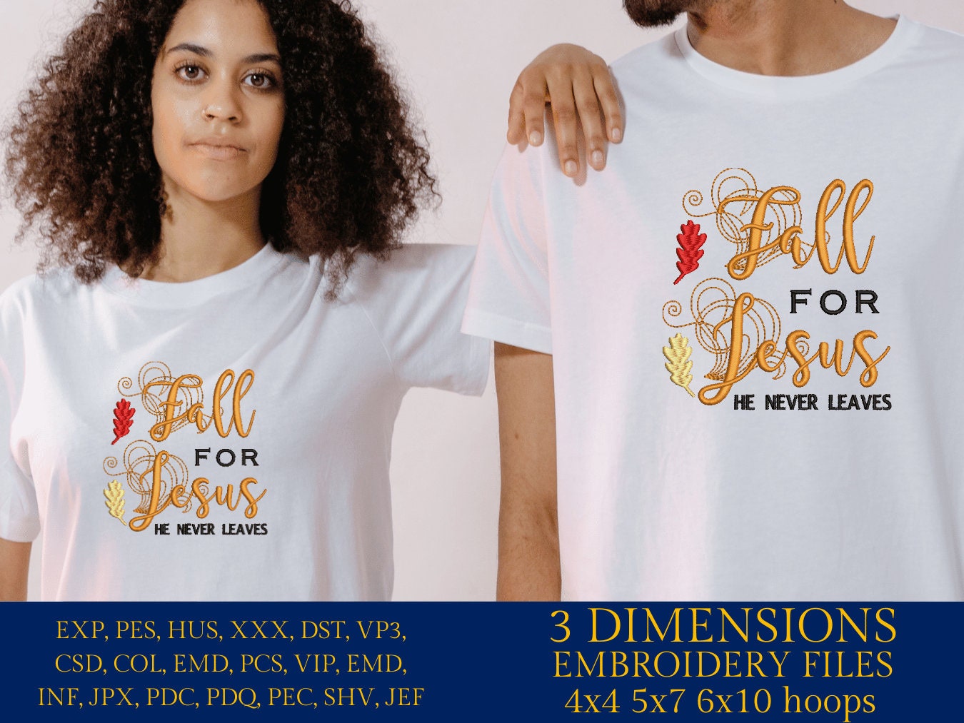 Machine Embroidery files, Fall for Jesus, PES, DST, xxx, hus & more