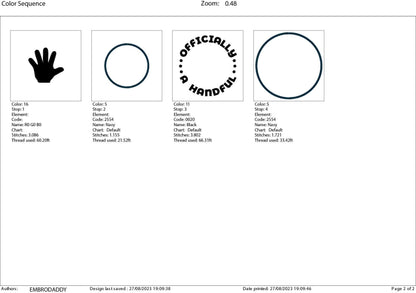 Machine Embroidery files, I'm a handful, 5 years old, PES, DST, xxx, hus & more