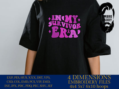 Machine Embroidery files, In my survivor era, PES, xxx, dst, hus & more