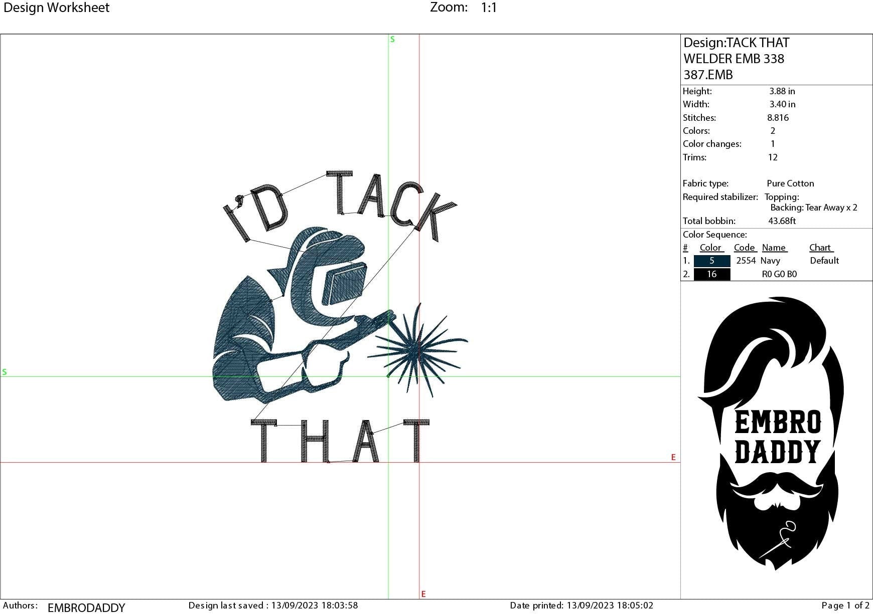 Machine Embroidery files, I'd tack that, PES, DST, xxx, hus & more