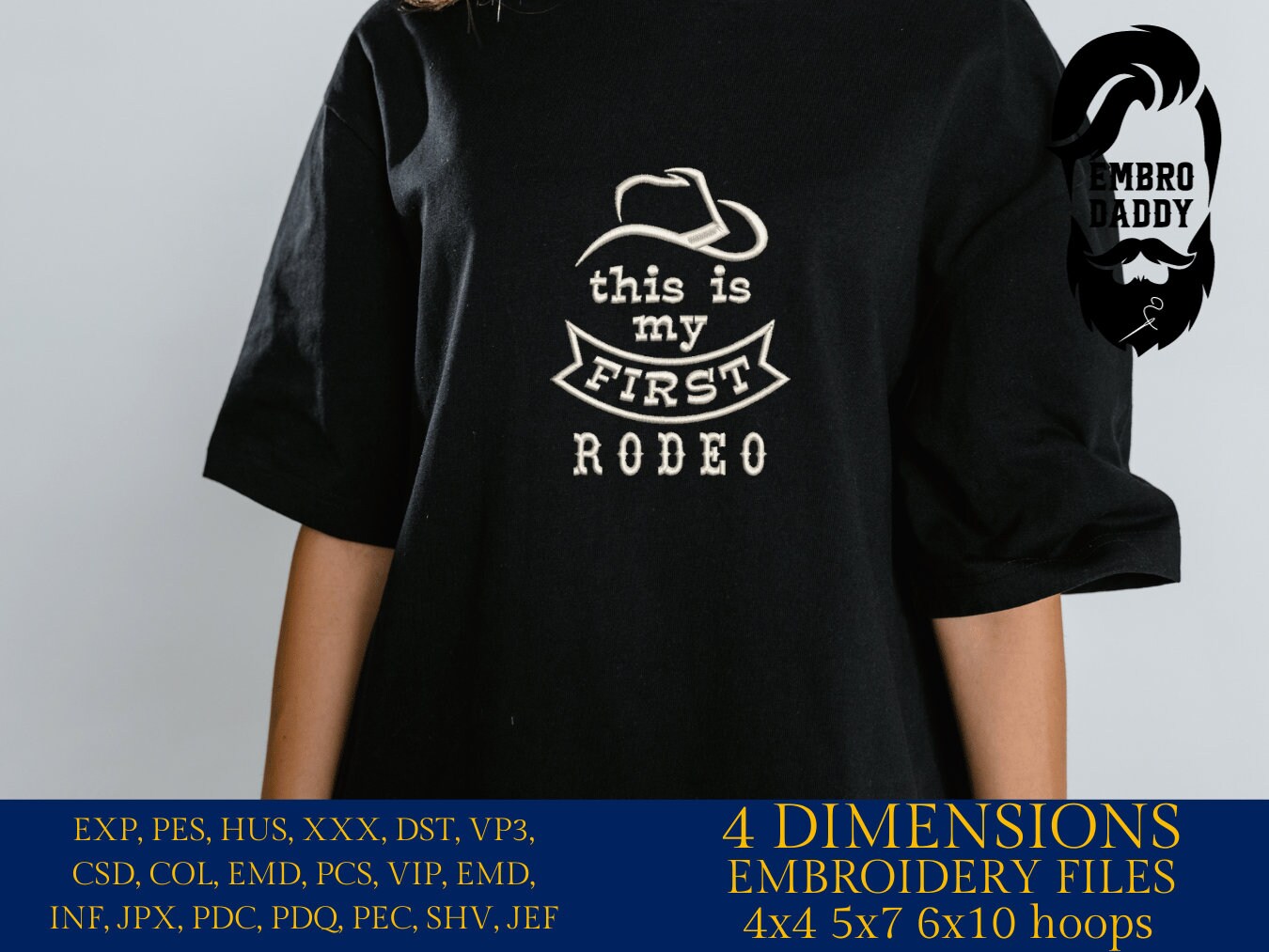 Machine Embroidery files, this is my first rodeo , PES, DST, xxx, hus & more