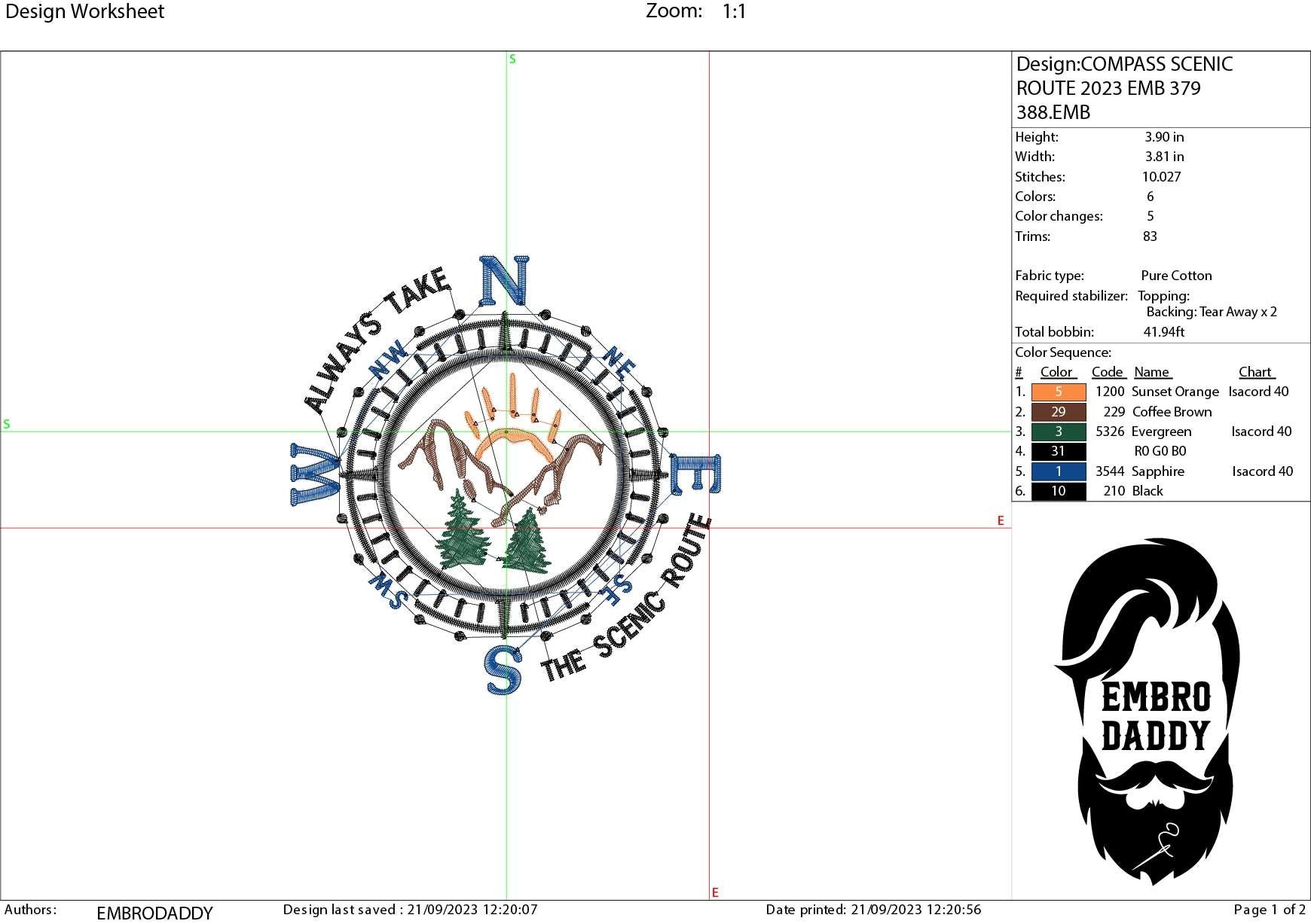 Machine Embroidery files, always take the scenic route, PES, DST, xxx, hus & more