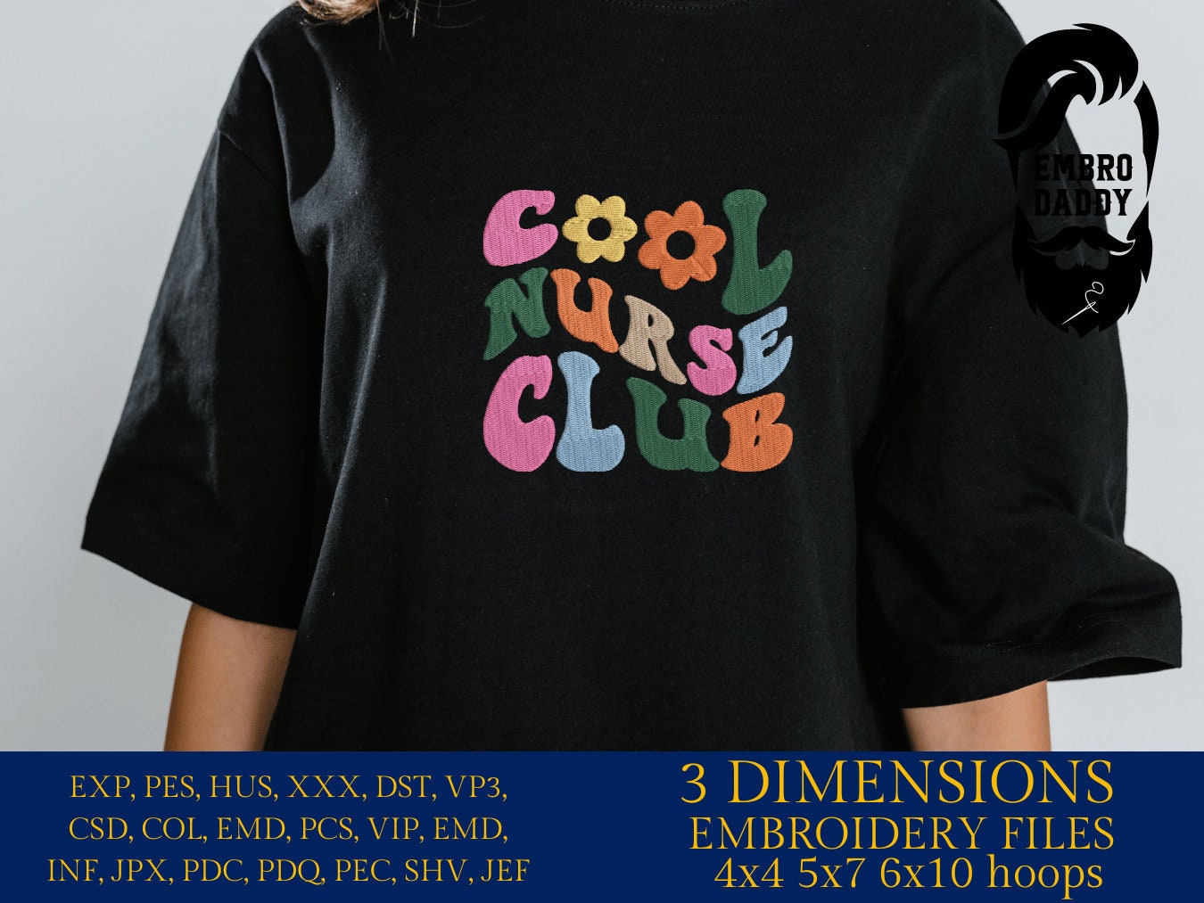 Machine Embroidery files, cool nurse club , dst PES, xxx, hus & more