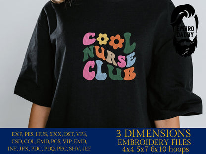 Machine Embroidery files, cool nurse club , dst PES, xxx, hus & more