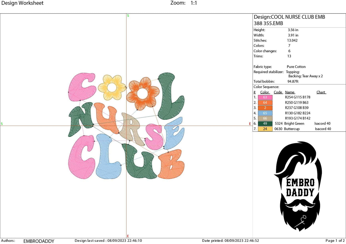 Machine Embroidery files, cool nurse club , dst PES, xxx, hus & more