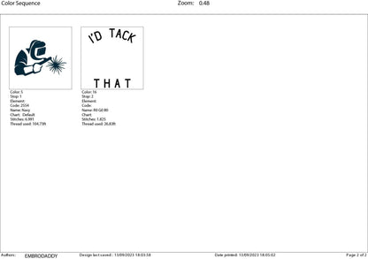 Machine Embroidery files, I'd tack that, PES, DST, xxx, hus & more