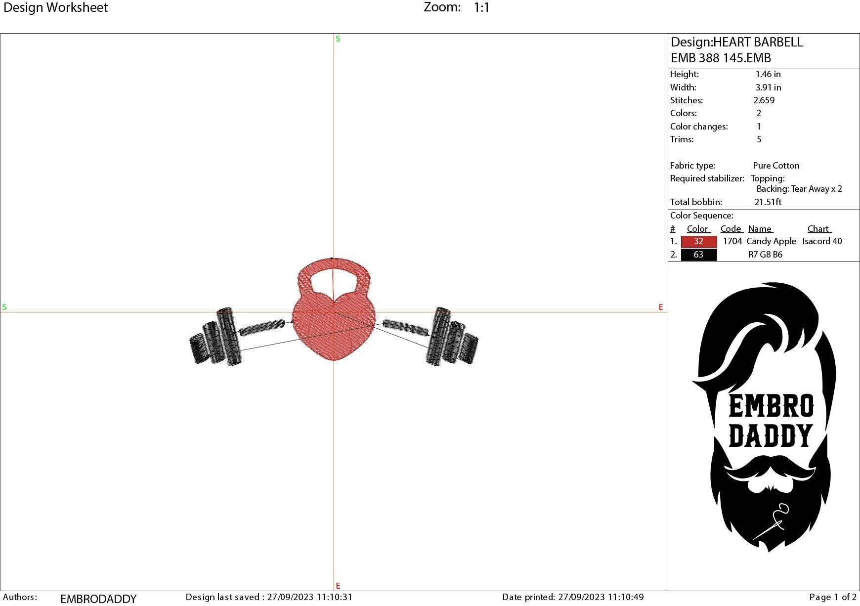 Machine Embroidery files, Barbell, Kettlebell , heart, gym, dst ,PES, xxx, hus & more