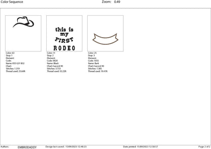 Machine Embroidery files, this is my first rodeo , PES, DST, xxx, hus & more