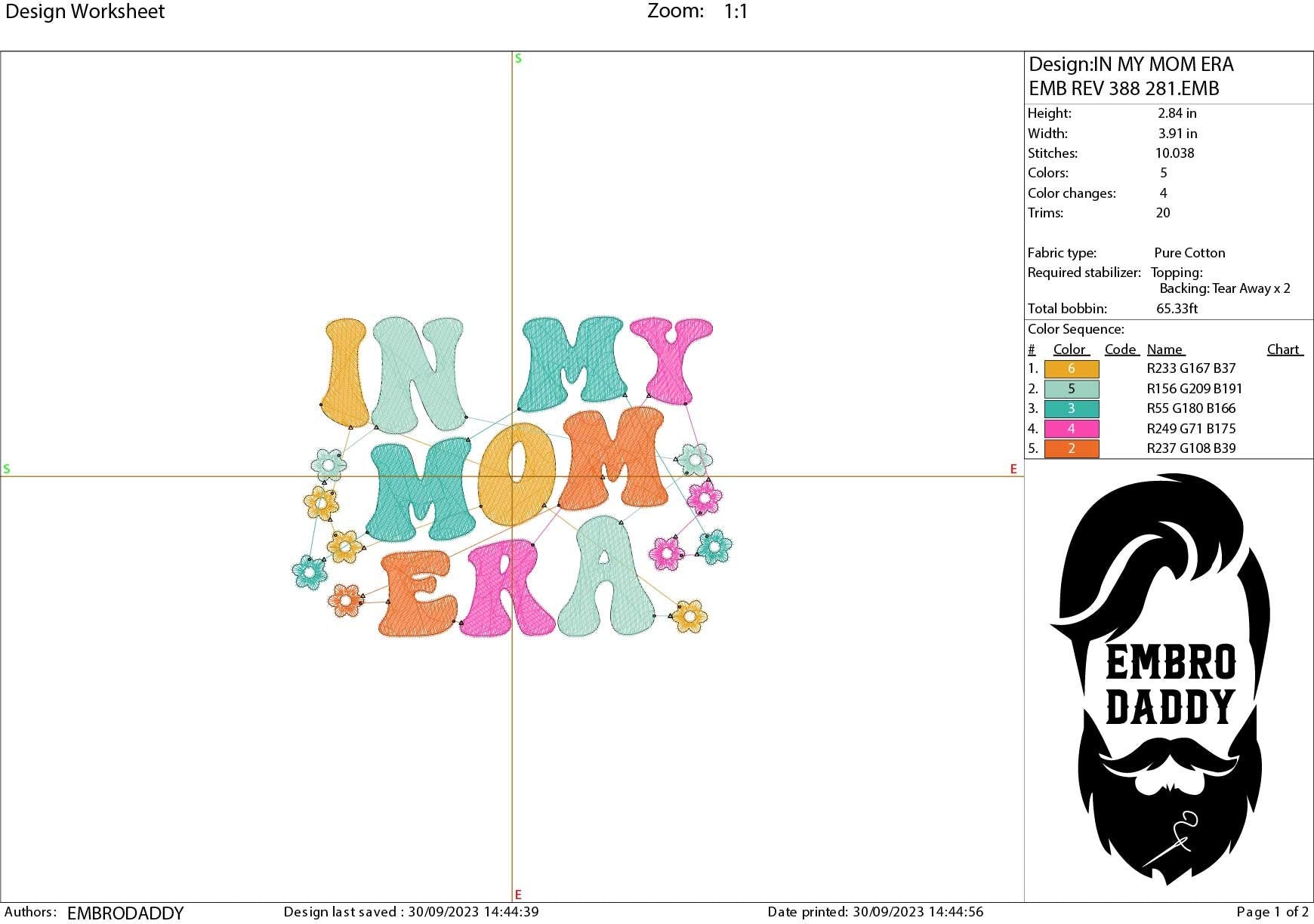 Machine Embroidery files, in my mom era, embroidery files, PES, xxx, hus & more, embroidery files