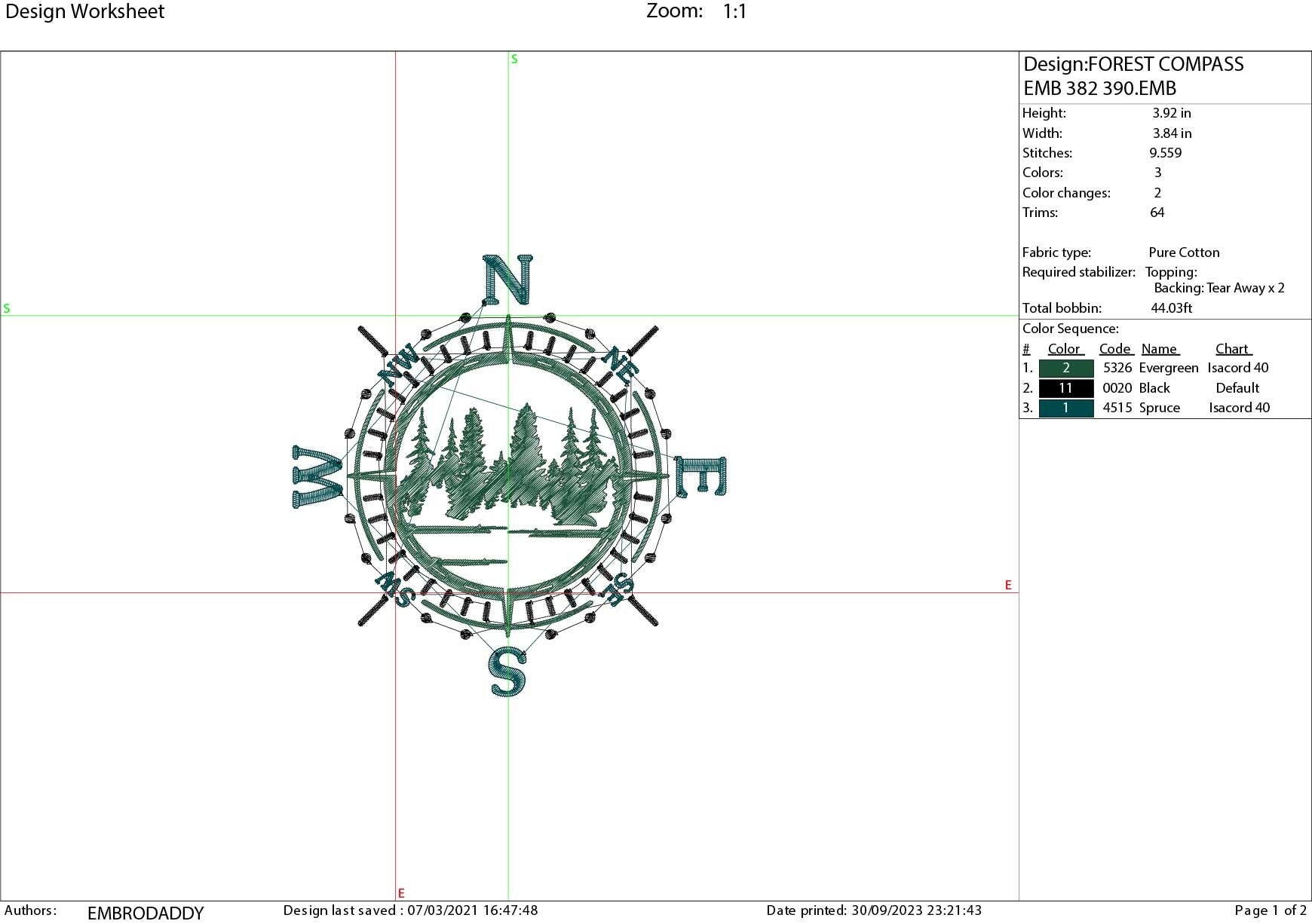 Machine Embroidery, forest compass embroidery files, hiker lover lover Gift Idea, compass landscape, PES, xxx, hus & more, outdoor