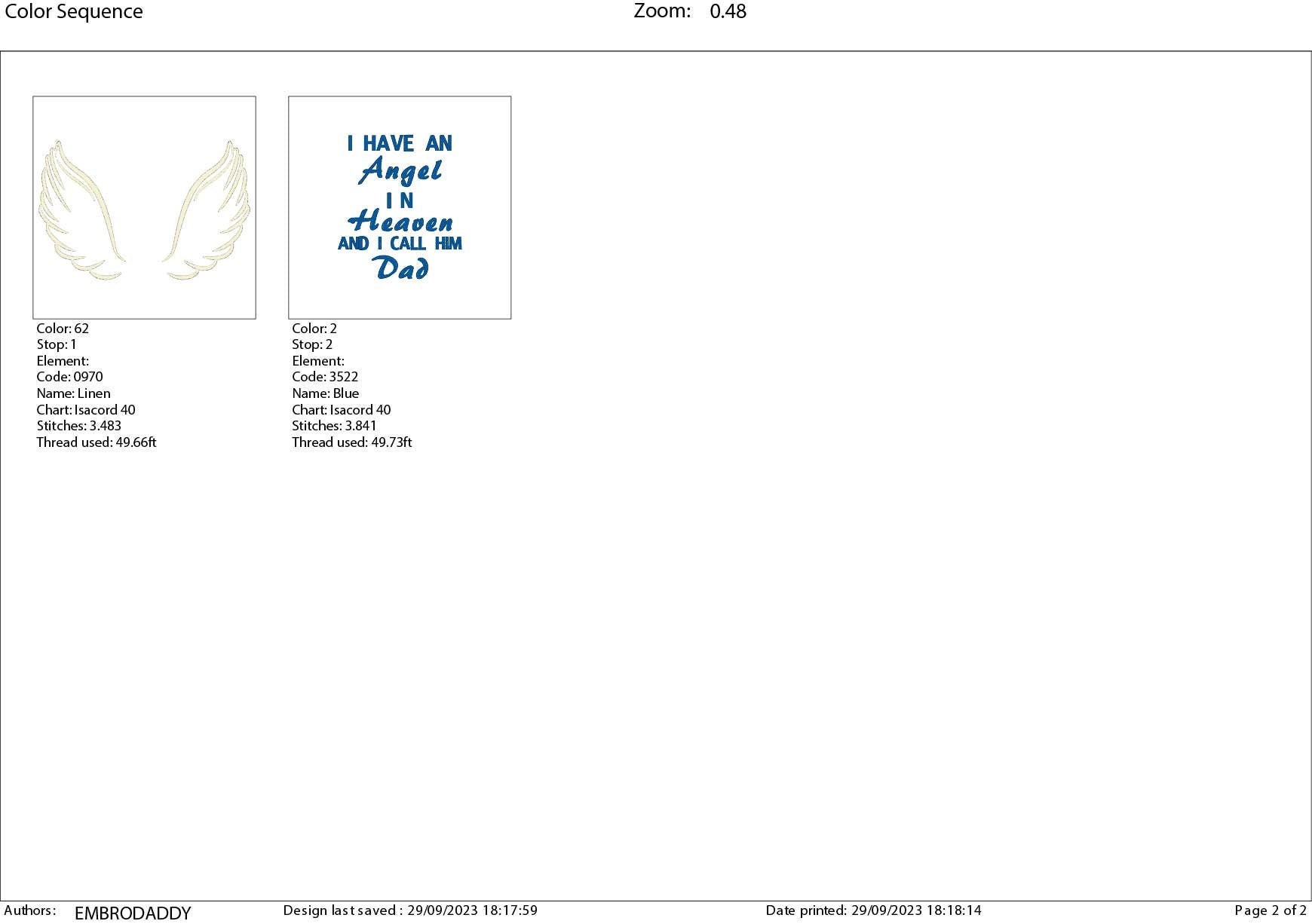 Machine Embroidery files, I have an Angel in Heaven and I call him dad, PES, dst, vip, xxx, hus & more