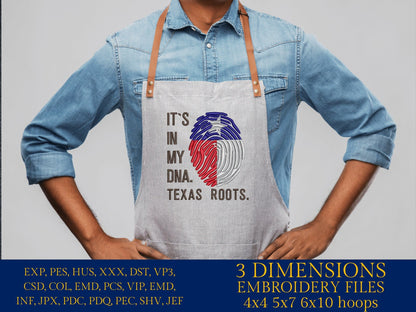 Machine Embroidery files, It's in my DNA Texas Roots, PES, DST, xxx, hus & more, Family reunion