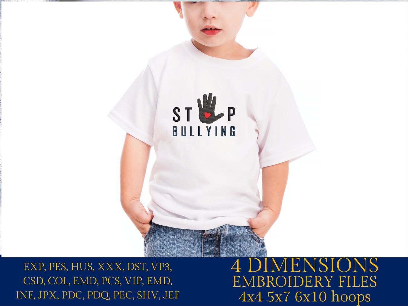 Machine Embroidery files, stop bullying, PES, DST, xxx, hus & more