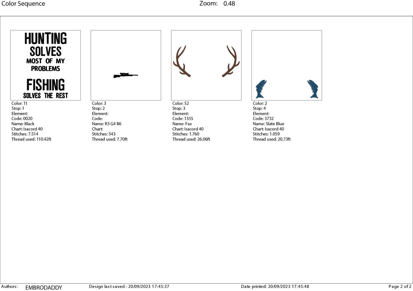 Machine Embroidery files, Hunting solves most of my problems, fishing, PES, DST, xxx, hus and more