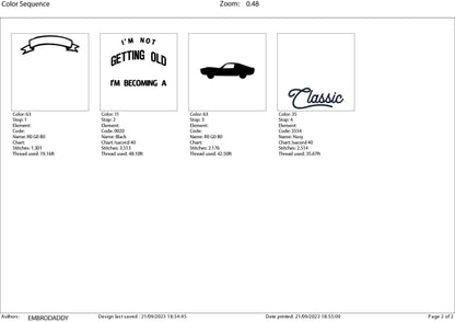 Machine Embroidery, I'm not getting old, birthday funny embroidery files, PES, DST, xxx, hus & more