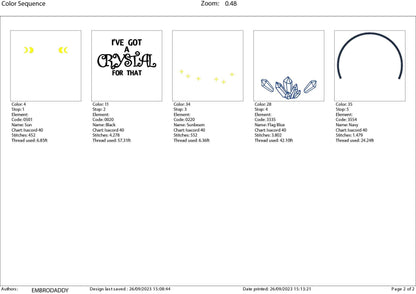 Machine Embroidery files, I've got a crystal for that, PES, DST, xxx, hus & more