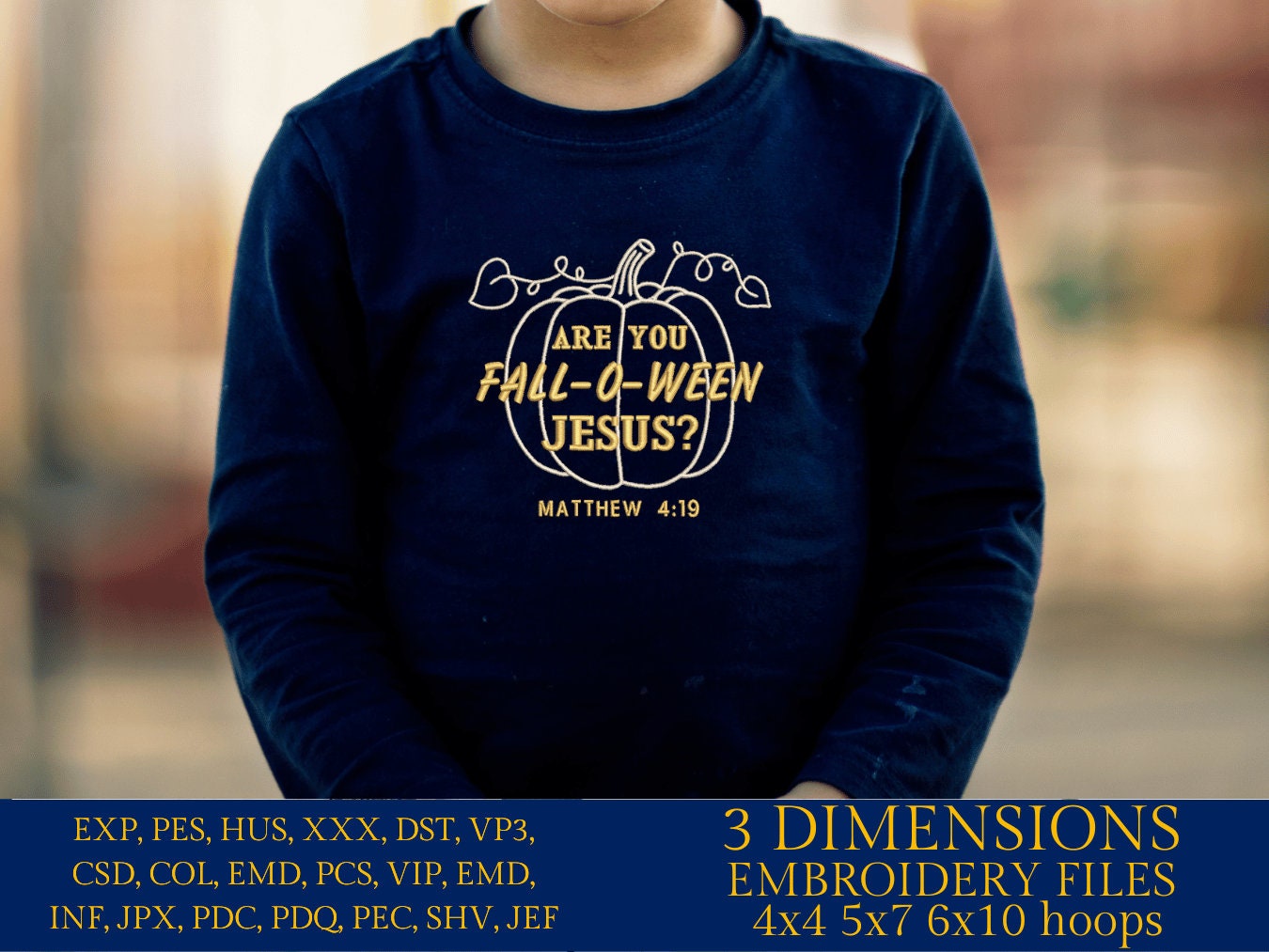 Machine Embroidery files, Are you fall - o - ween Jesus?, Matthew, PES, DST, xxx, hus & more
