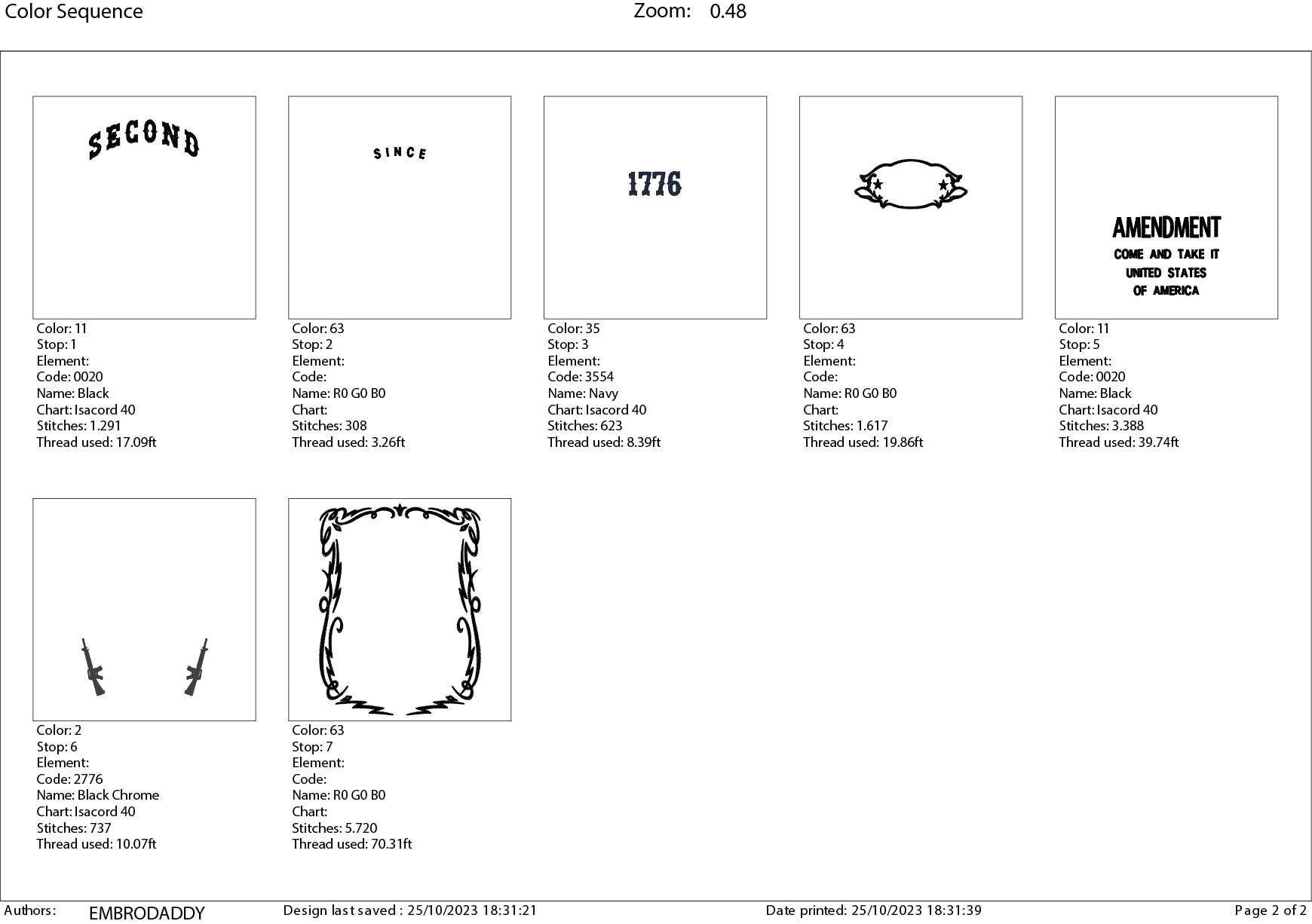 Machine Embroidery files, Second Amendment since 1776, PES, DST, xxx, hus & more