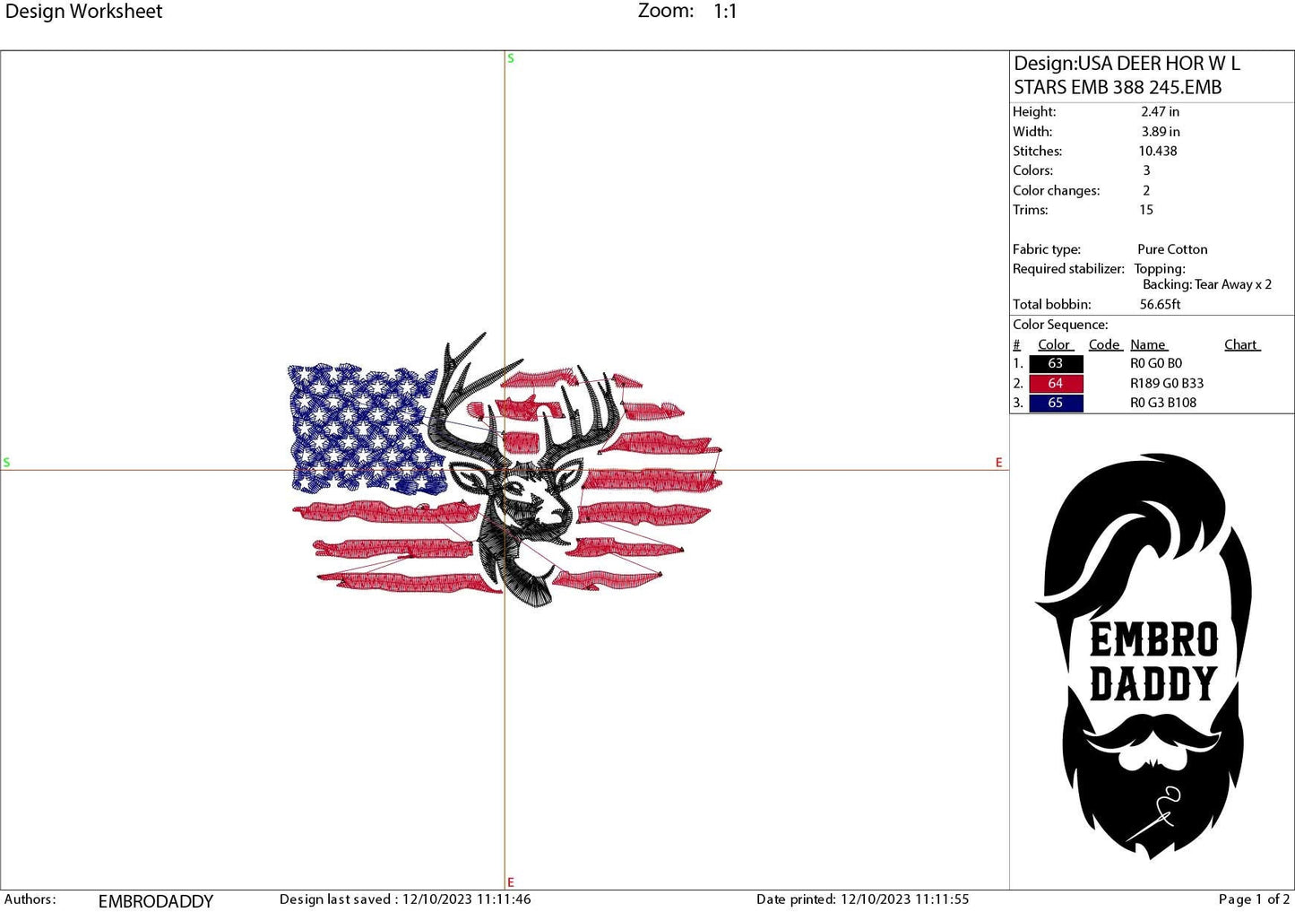 Machine Embroidery files, USA flag buck, deer PES, xxx, hus & more