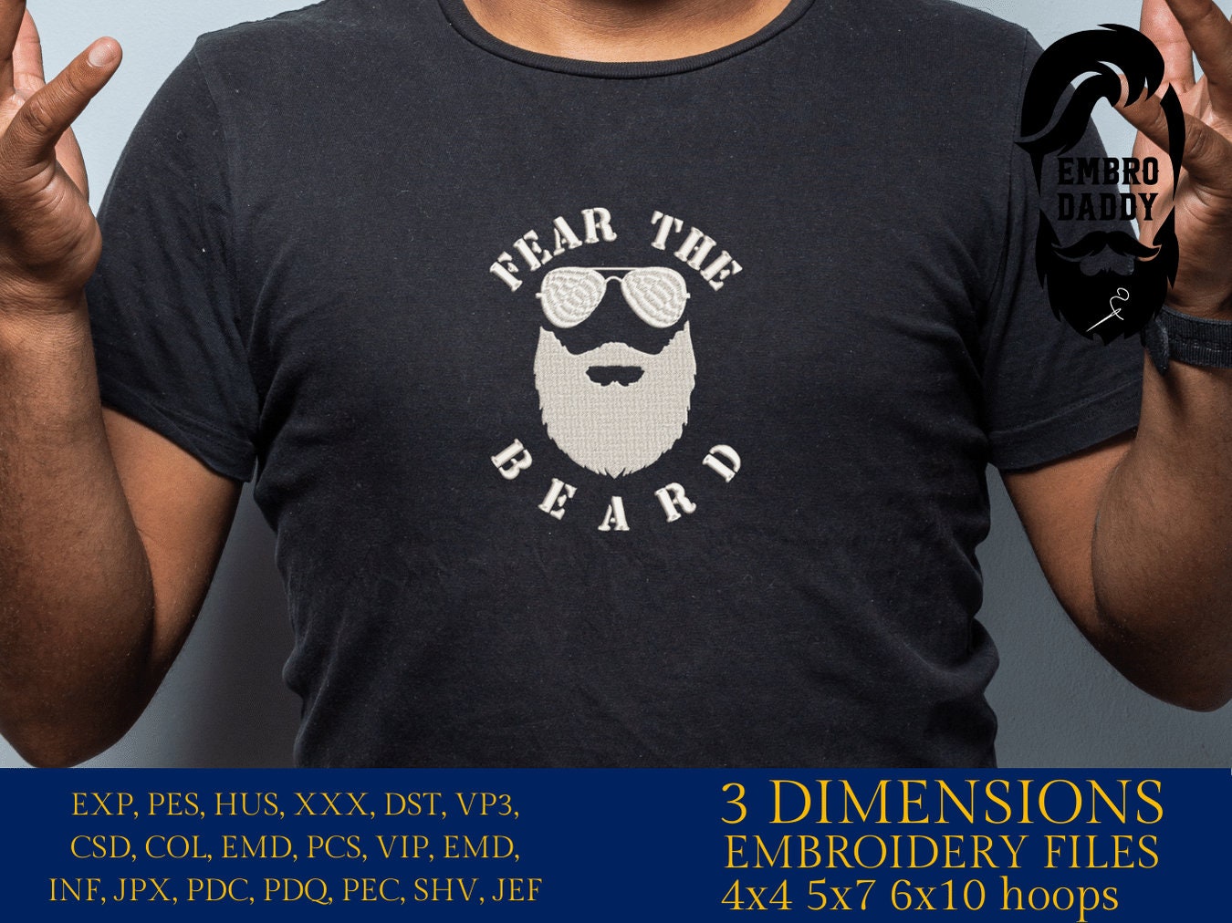 Machine Embroidery files, fear the beard, DST PES, xxx hus & more