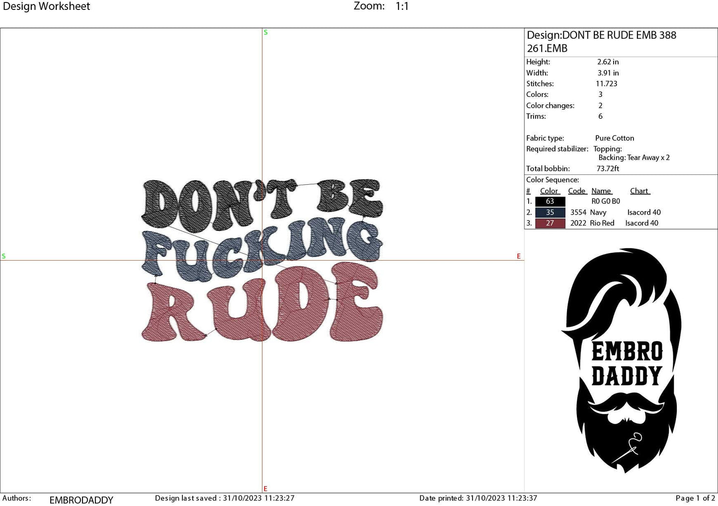 Mature, Machine embroidery files, Don't be fucking rude, PES, DST, hus & more