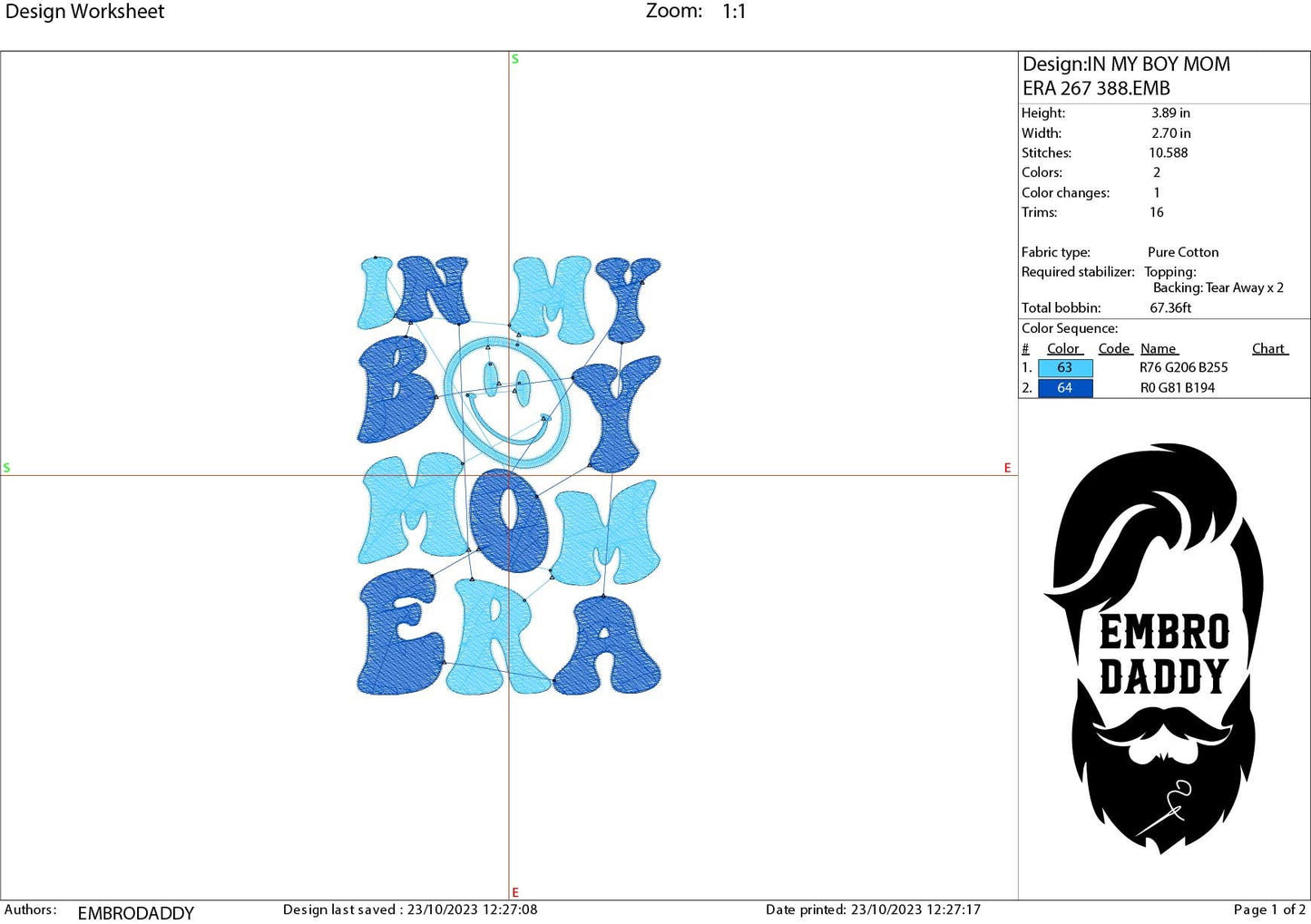 Machine Embroidery files, in my mom era, embroidery files, PES, xxx, hus & more, embroidery files